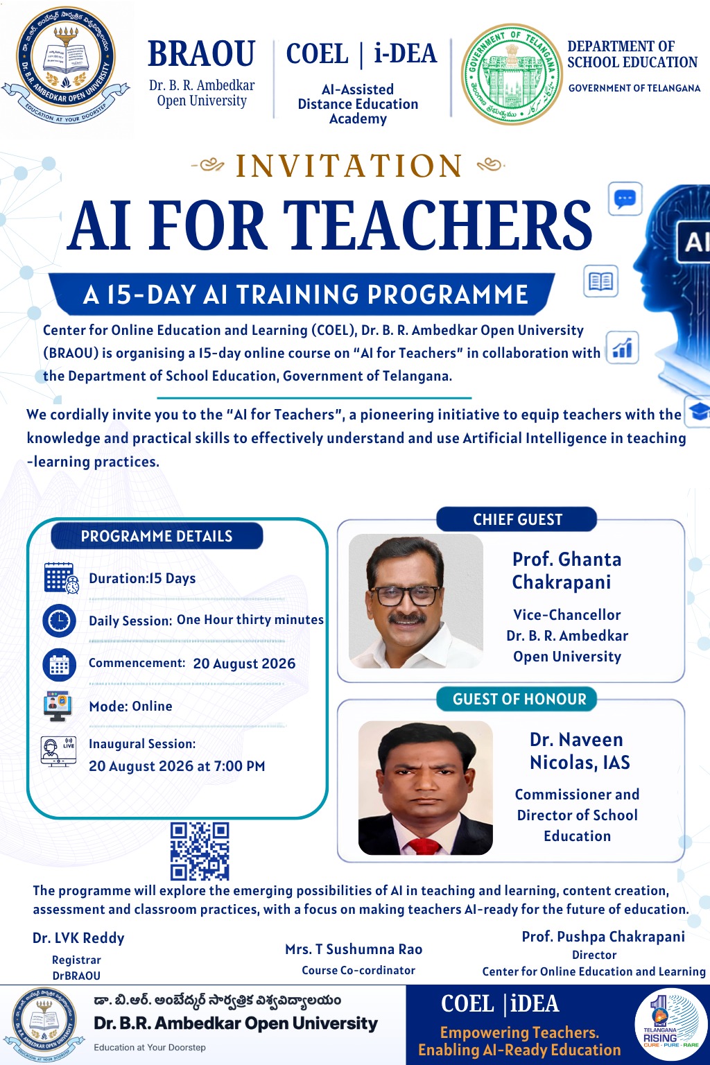 15-Day AI for Teachers Programme Invitation
